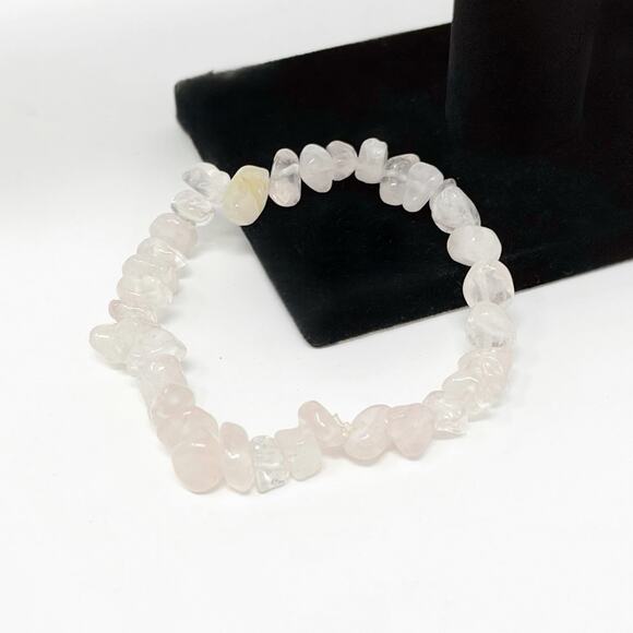 Unbranded Jewelry - Rose Quartz Beaded Stretch Bangle Bracelet